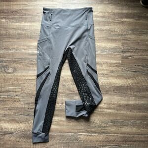 Sync Equestrian S Venom Full Seat Pull On breech Grey Black Pockets 7/8 length